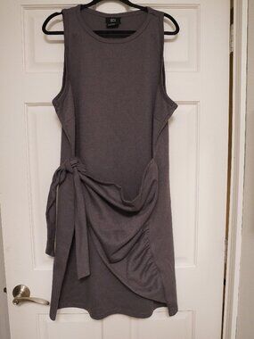 CCX Charcoal Gray Sleeveless Draped Tie Dress Size L/20